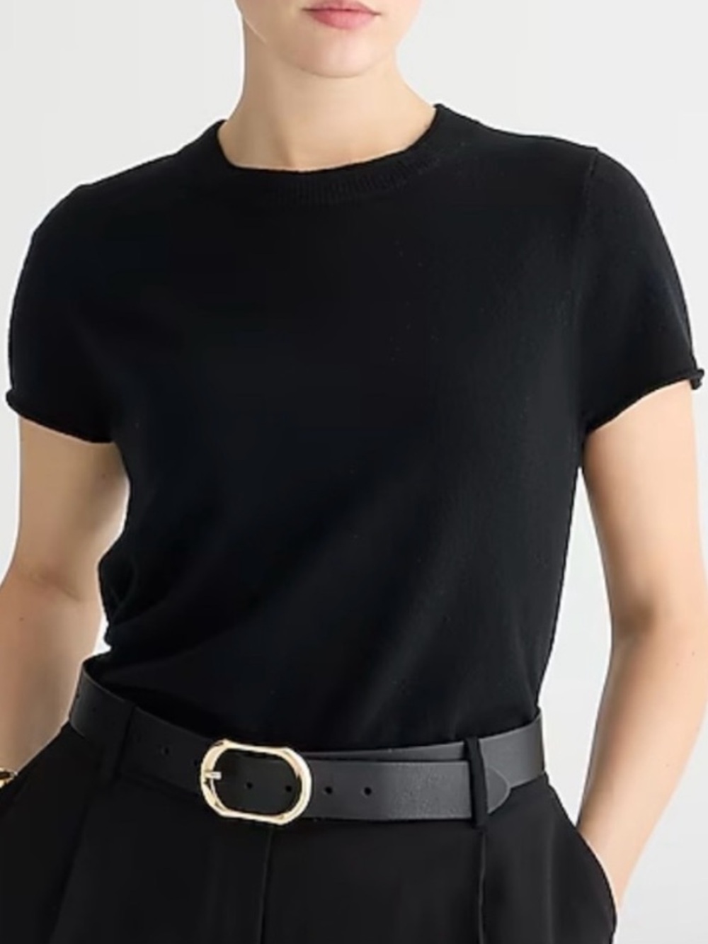 J. Crew 100% Cashmere Relaxed T Shirt Sweater Black 2X